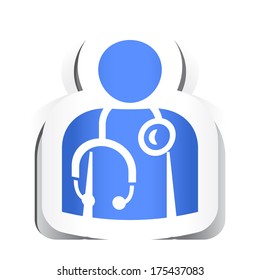 Doctor Icon with Paper Design.