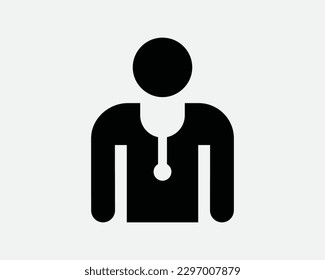 Doctor Icon. Physician Medic Professional Specialist Surgeon Nuse Health General Practitioner Sign Symbol Artwork Graphic Illustration Clipart Vector