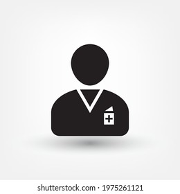 Doctor icon. Pictogram isolated on grey. Gemstone symbol, logo illustration.