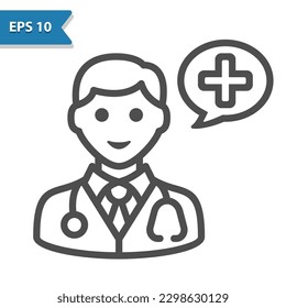 Doctor Icon. Professional, pixel perfect vector icon.