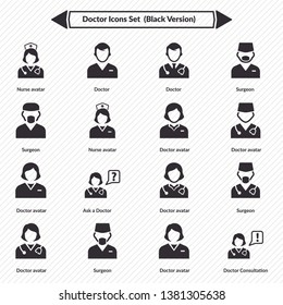 Doctor Icon Set - Black Version