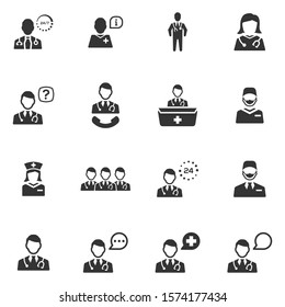 Doctor icon set - Grey Version