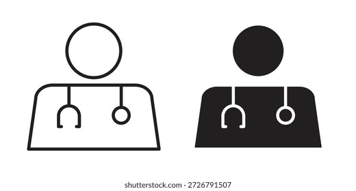 Doctor icon set. minimal logotype web element pack.