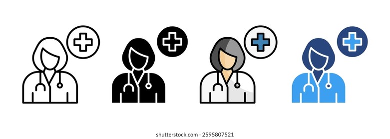 Doctor Icon Set Multiple Style Collection