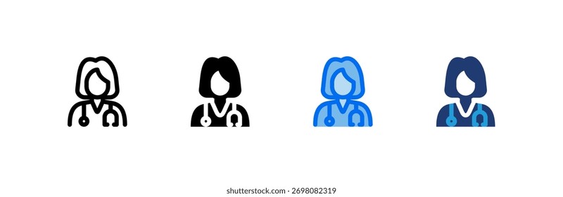 Doctor-Symbol setzt mehrere Stilsammlung. Vektorgrafik.
