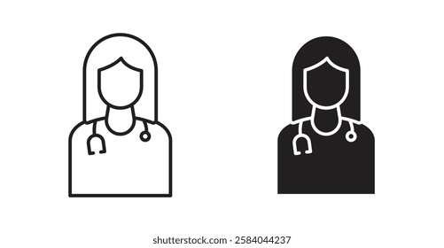 Doctor icon set in thin line. vector illustrations for web