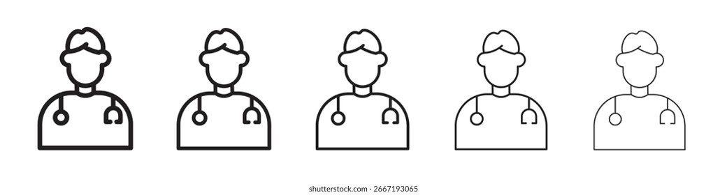 Doktor Symbol einfaches bearbeitbares Strichreihenpaket. EPS10