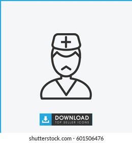 doctor icon. simple outline doctor vector icon. on white background.