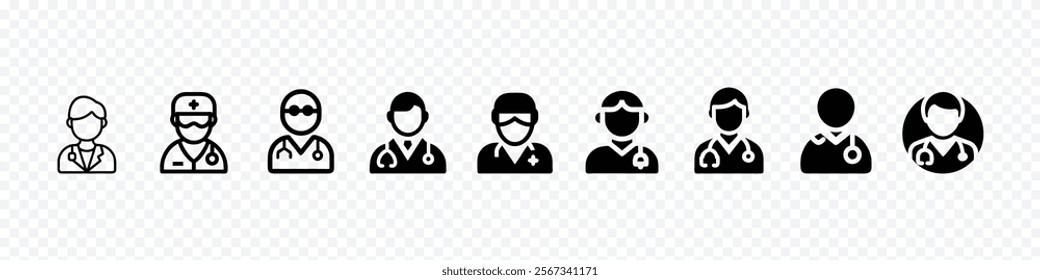 Doctor Icon with Stethoscope, male and female Doctor icon both wearing stethoscopes, Doctor Icon with Stethoscope. Nurse logo