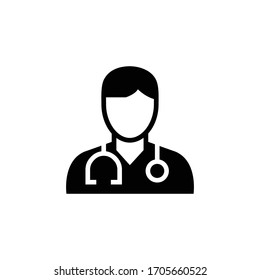 Doctor icon with stethoscope vector  