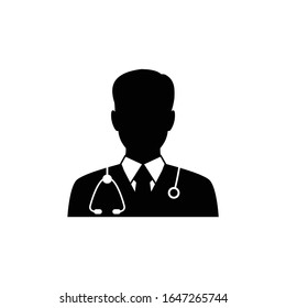 doctor icon. Doctor with stethoscope vector sign