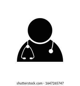 doctor icon. Doctor with stethoscope vector sign