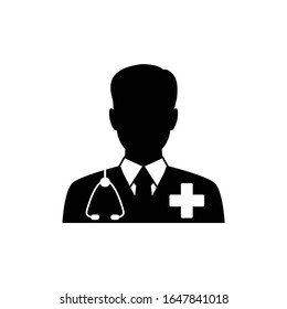 doctor icon. Doctor with stethoscope vector sign