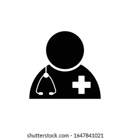 doctor icon. Doctor with stethoscope vector sign