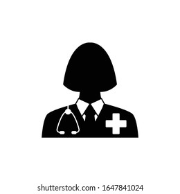 doctor icon. Doctor with stethoscope vector sign