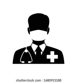 doctor icon. Doctor with stethoscope vector sign