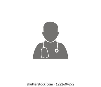 Doctor icon, Doctor with stethoscope vector web icon isolated on white background, EPS 10, top view
