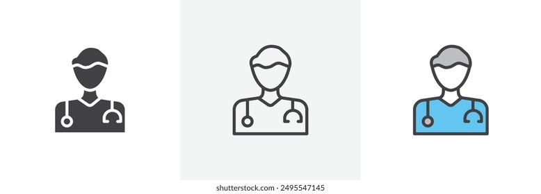 Doctor icon symbol collection on white background.