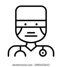 Doctor icon in thin line style Vector illustration graphic design 