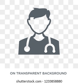 Doctor icon. Trendy flat vector Doctor icon on transparent background from Professions collection. 