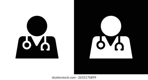Doctor icon Vector in flat style. Collection silhouettes
