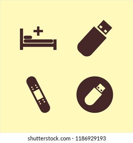 doctor icon. doctor vector icons set hospital bed, flash driver and patch medicine