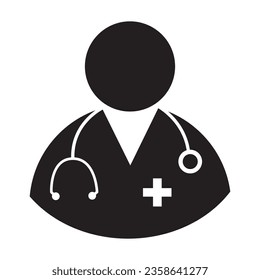 doctor icon, vector illustration, avatar icon, Physician doctor - a provider of patient care flat icon for apps and websites