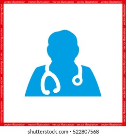Doctor icon vector illustration eps10. Isolated badge for website or app - stock infographics