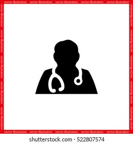 Doctor icon vector illustration eps10. Isolated badge for website or app - stock infographics