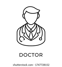 Doctor icon vector illustration template. Medical Doctor icon flat design isolated on white background.