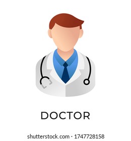 Doctor icon vector illustration template. Medical Doctor icon flat design isolated on white background.