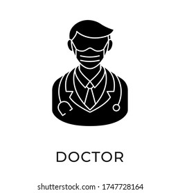 Doctor icon vector illustration template. Medical Doctor icon flat design isolated on white background.