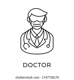 Doctor-Symbol, Vektorgrafik-Vorlage. Medical Doctor Symbol Symbol flaches Design einzeln auf weißem Hintergrund.