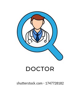 Doctor icon vector illustration template. Medical Doctor icon flat design isolated on white background.