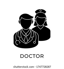 Plantilla de ilustración vectorial de icono de doctor. Icono médico diseño plano aislado en fondo blanco.