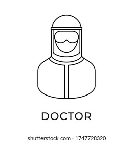 Plantilla de ilustración vectorial de icono de doctor. Icono médico diseño plano aislado en fondo blanco.
