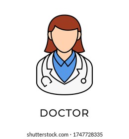 Doctor icon vector illustration template. Medical Doctor icon flat design isolated on white background.