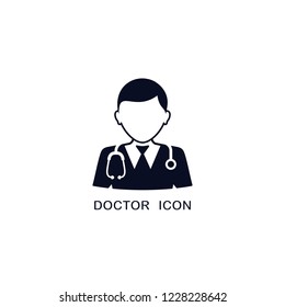 Doctor icon, Vector isolated flat design simple illustration.