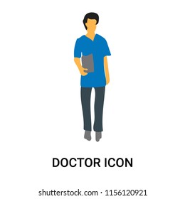 Doctor icon vector isolated on white background, Doctor transparent sign , standing people, person or human illustration