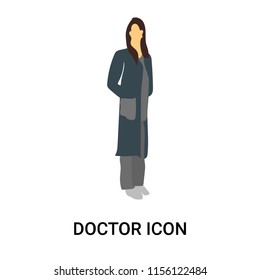 Doctor icon vector isolated on white background, Doctor transparent sign , standing people, person or human illustration