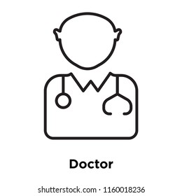 Doctor icon vector isolated on white background, Doctor transparent sign , sign and symbols in thin linear outline style