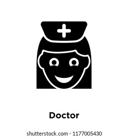 Doctor icon vector isolated on white background, logo concept of Doctor sign on transparent background, filled black symbol