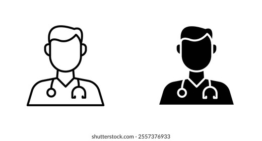 Doctor Icon vector. liner and flat style icons set.