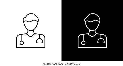 Doctor icon vector logo outline. thin line symbols