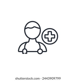 Doctor icon. vector.Editable stroke.linear style sign for use web design,logo.Symbol illustration.