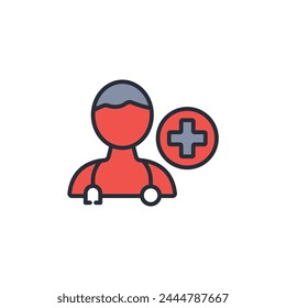 Doctor icon. vector.Editable stroke.linear style sign for use web design,logo.Symbol illustration.