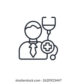 icono de doctor. Vector. Trazo editable. signo de estilo lineal para uso Diseño web, logotipo. Ilustración de símbolo.