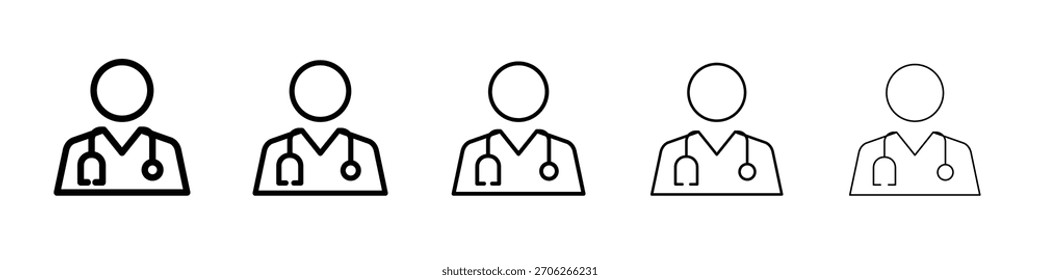 Doktor-Symbol Web Vektorgrafik-Sammlung in schwarzen Strichen