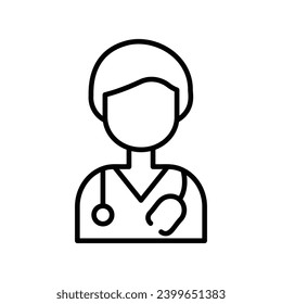 doctor icon with white background vector stock illustration