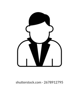 Doctor icon with white background vector stock illustration